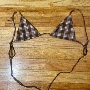 Brown Plaid Bikini